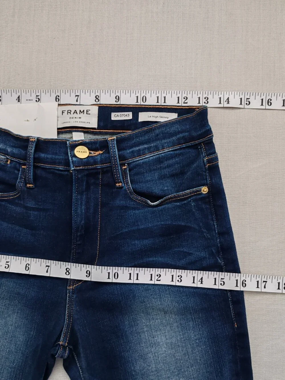 FRAME Le High Skinny Jeans in Columbia Road Wash - Size 27 - Premium Stretch - Picture 9 of 16